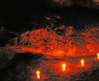 python stone at night.