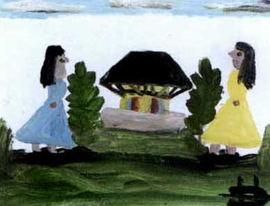 Artistic Rendering of Melrose Plantation by Clementine Hunter.