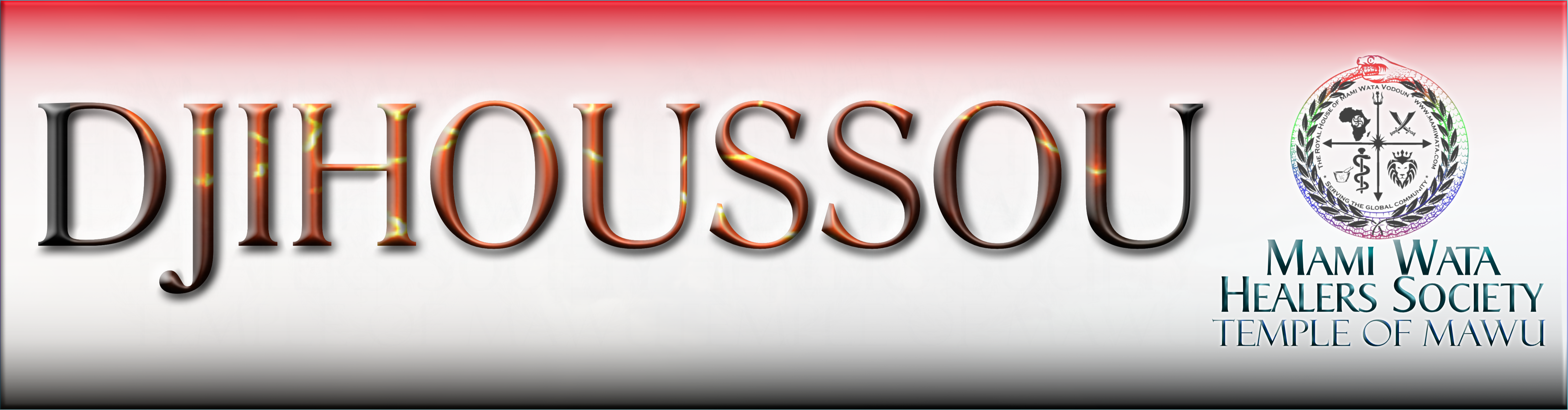 the words "Mami Wata" written next to the Mami Wata Healers Society Temple of Mawu Logo.