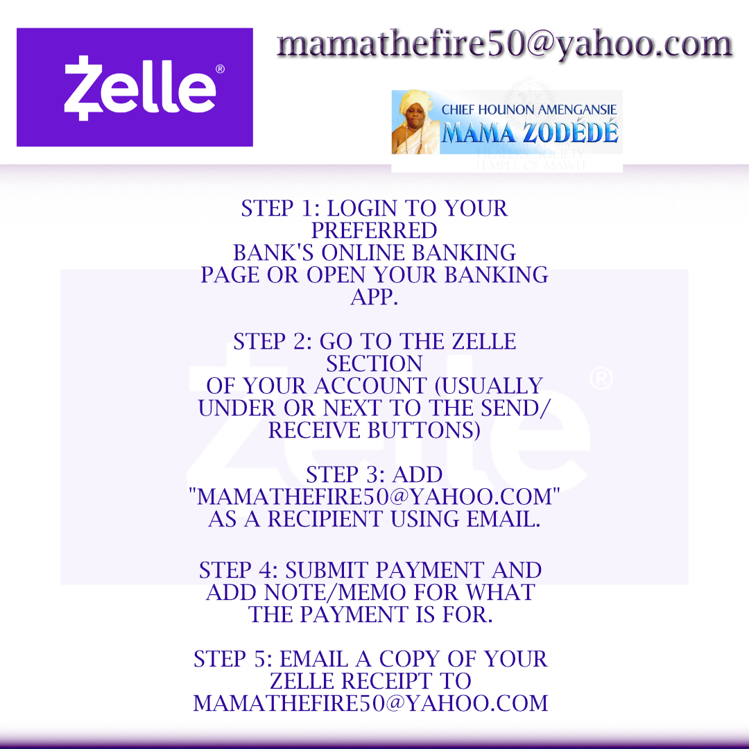 Zelle Payment Instructions.