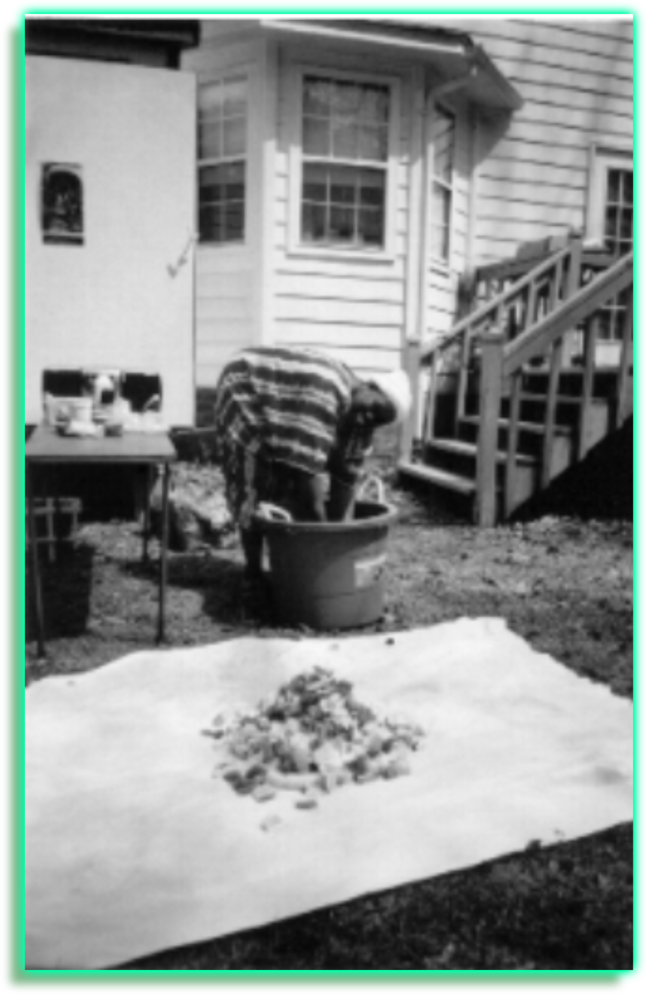 Mama Zogbe in concentration and preparation for client. 